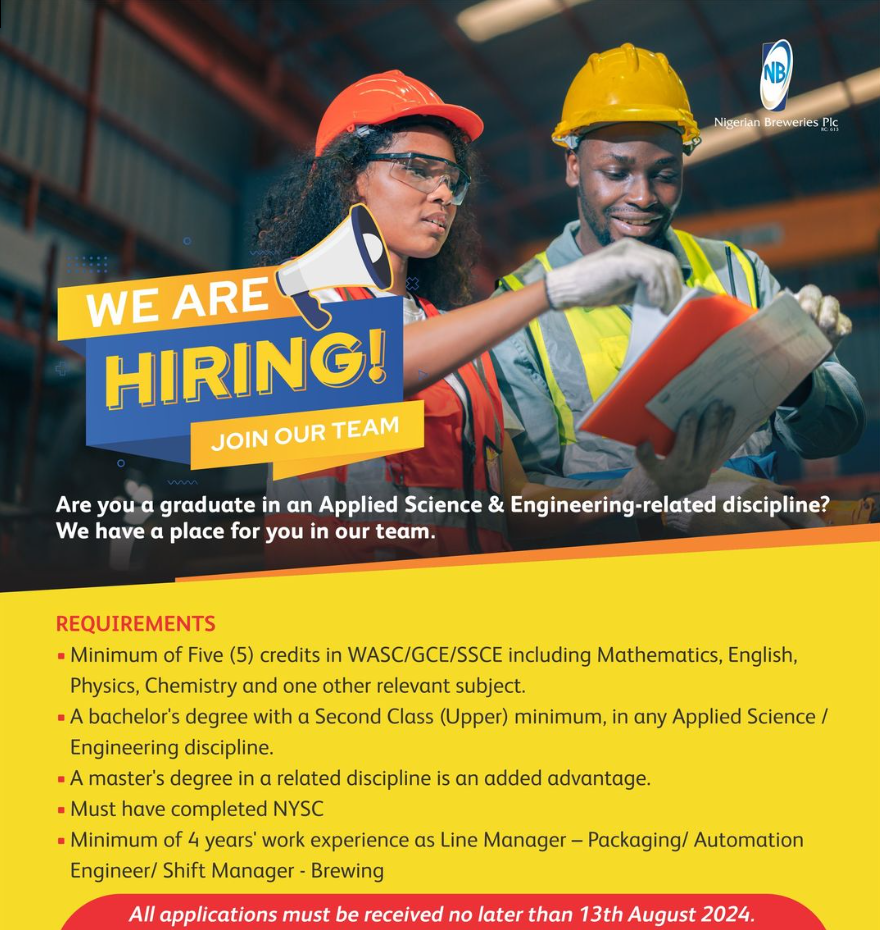 Nigerian Breweries is Recruiting!